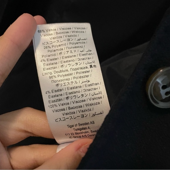 TIGER of Sweden Sajni Single Breasted Dark Navy Blazer size EU 38 - Picture 11 of 13